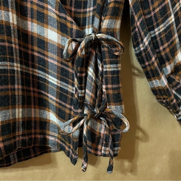 Madewell | Plaid Gauze Double-Tie Wrap Top Blouse Size M - Picture 8 of 15